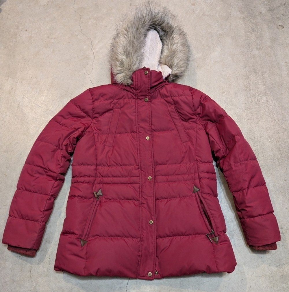 Lauren Ralph Lauren Women's M Faux Fur Hooded Jacket Down Puffer